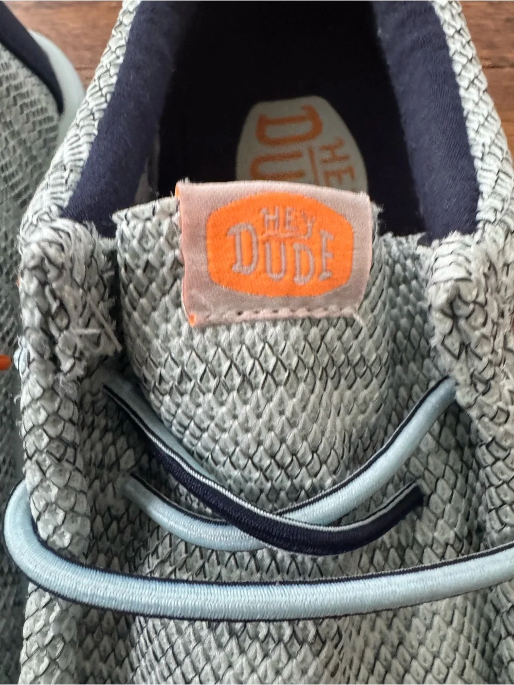 Hey Dude Men’s Wally H2O Mesh Shoes Sky Blue Loafers Hey Dude Light Gray